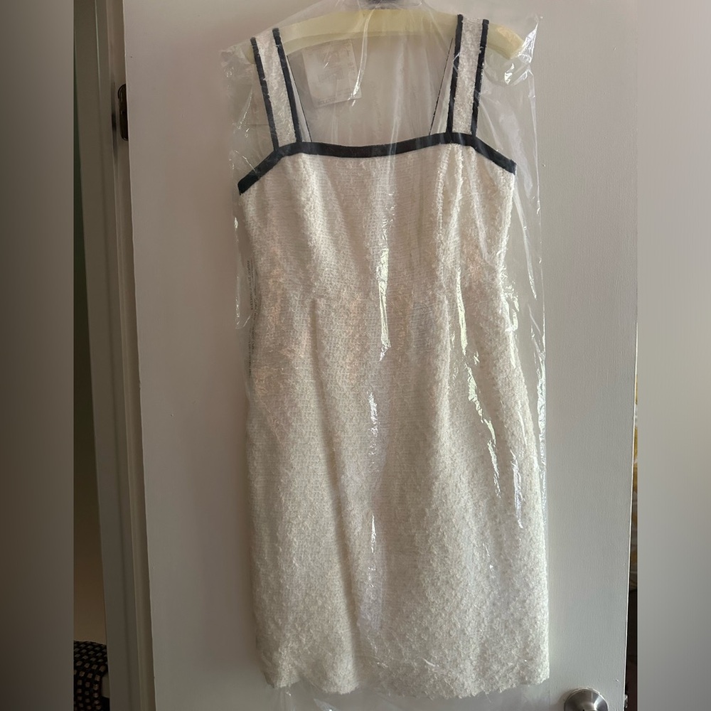 J. Crew Collection Dress, Off White with Black Sequin Details, Size 4